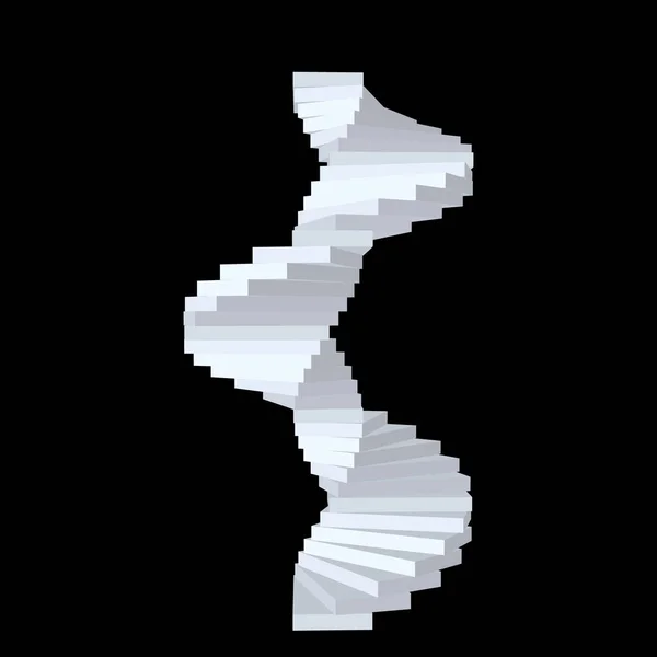 Escalier en colimaçon. Isolé sur fond noir.Illustration vectorielle 3d . — Image vectorielle