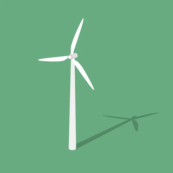Turbina eólica. Isolado em fundo verde. Ilustração vetorial . —  Vetores de Stock
