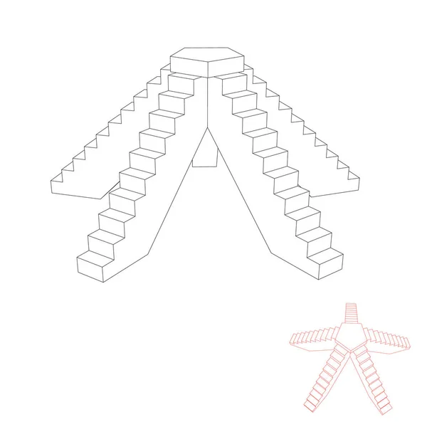 Piedestal med steg. Isolerade på vit bakgrund. Vektorillustration disposition. — Stock vektor