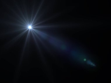Koyu arka plan üzerinde lens flare etkisi. Dijital illüstrasyon.