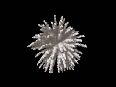 Parçacıkların soyut patlama. Siyah arka plan üzerine izole. Dijital illüstrasyon.