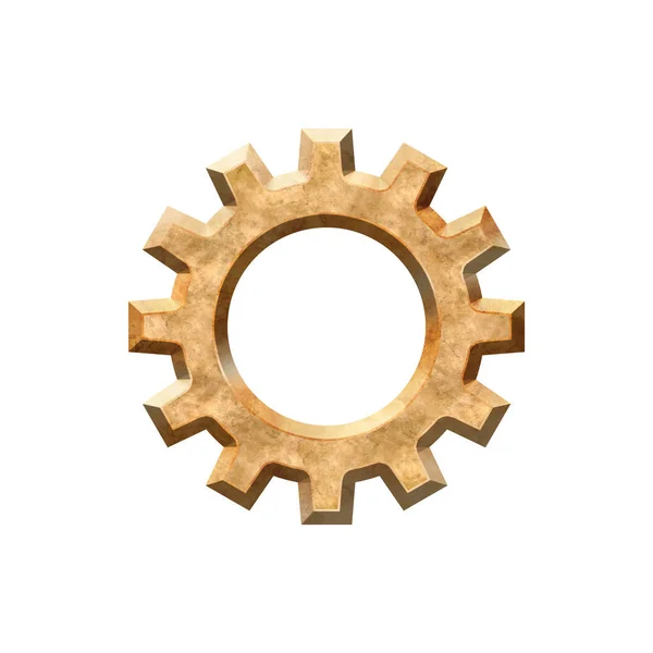 Metal textured badge in form of cogwheel. — Stock Photo, Image