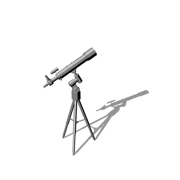 Telescopio. Isolato su sfondo bianco. Illustrazione rendering 3D . — Foto Stock