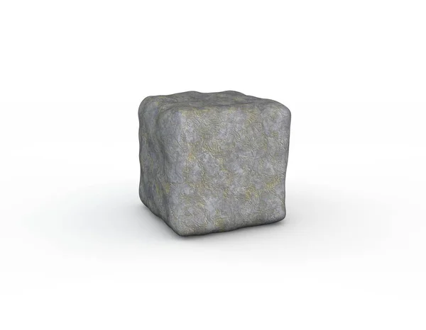 Stone isolated on white background.Stone cube. — Stock Photo, Image