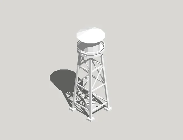 Watertoren. Geïsoleerd op grijs background.3d rendering illustratie. — Stockfoto