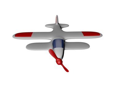 Retro uçak. Beyaz arka plan üzerinde izole. 3D render illüstrasyon.
