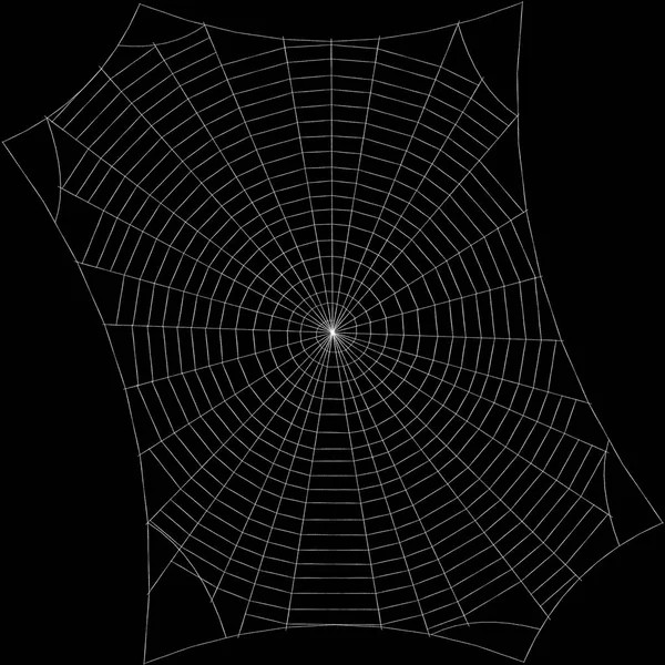 Spiderweb. Isolerad på svart bakgrund. Skiss illustration. — Stockfoto