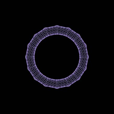 Yüzük tel kafes. Siyah arka plan üzerine izole. 3D render illus