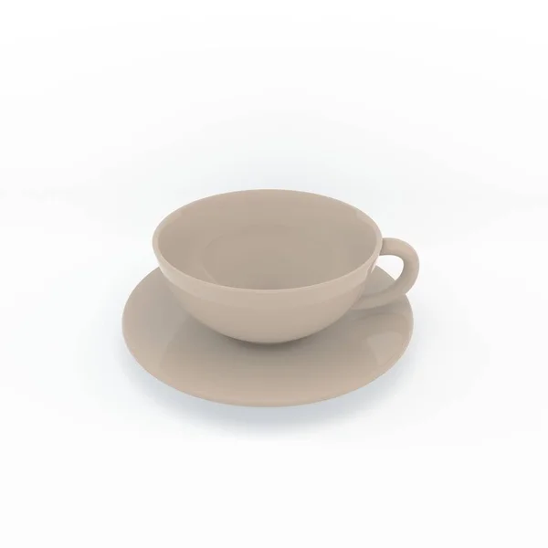 Pusta filiżanka kawy. Na białym tle na białym tle. 3D renderowania źle — Zdjęcie stockowe