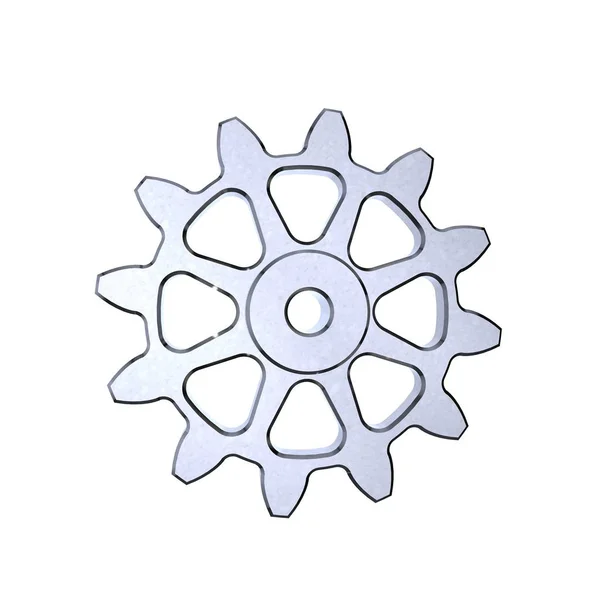 Metallic cogwheel. Isolated on white background. — Stock Photo, Image