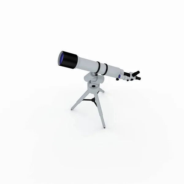 Telescopio. Aislado sobre fondo blanco. Ilustración de representación 3D — Foto de Stock