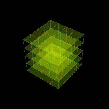 Moleküler kafes küp şeklinde. Vektör renkli resimde.