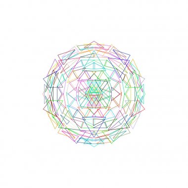 Soyut poligonal kırık küre. Vektör anahat renkli illustr