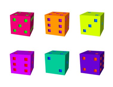 Zar ayarlayın. 3D vektör renkli resimde.