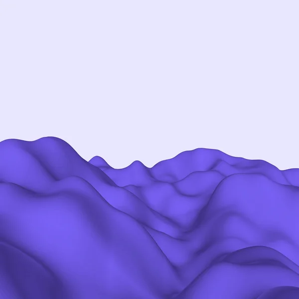 Abstract landschap. Wave oppervlak. 3D-vectorillustratie. — Stockvector