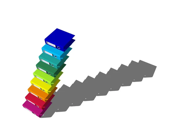 Pusty plik kolorowe foldery. Na białym tle. — Zdjęcie stockowe