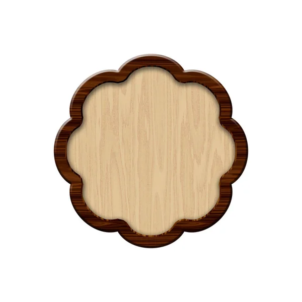 Insignia de madera con borde de madera . —  Fotos de Stock