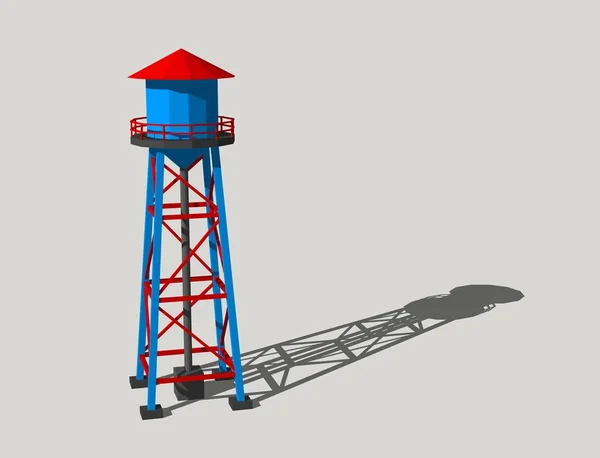 Water tower.Isolated on grey background.3D rendering illustratio
