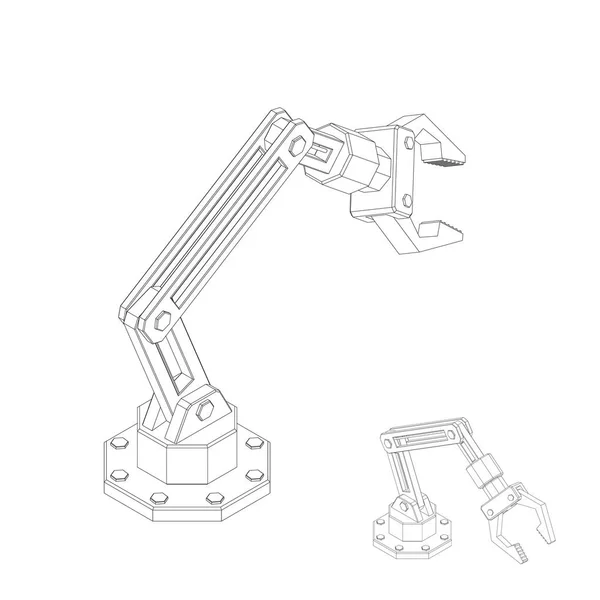 Braccio robotico. Isolato su sfondo bianco. Forma vettoriale illust — Vettoriale Stock