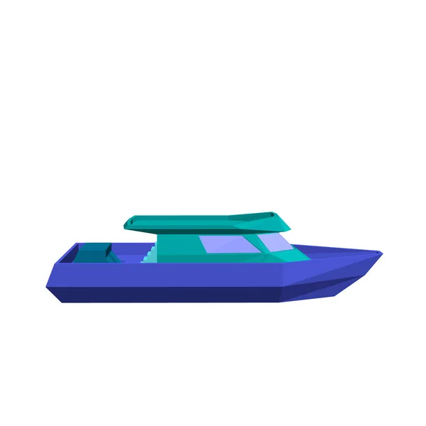 Poligon Motorlu tekne. Beyaz arka plan üzerinde izole. 3D vektör Il — Stok Vektör