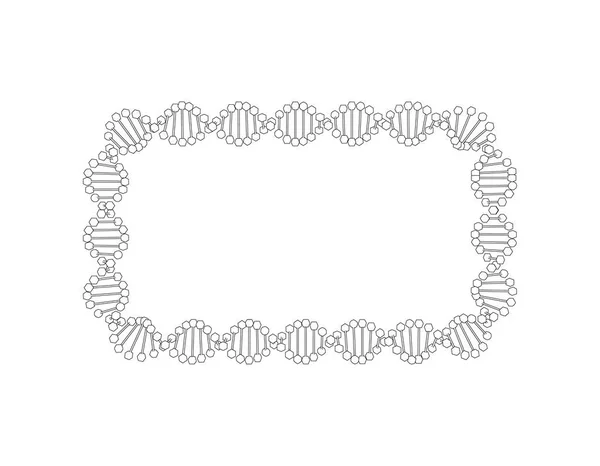 抽象的な Dna らせんを描きます。四角形。白い背景に分離. — ストックベクタ