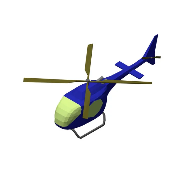 Polygonální vrtulník. Izolované na bílém pozadí. 3D vektor il — Stockový vektor