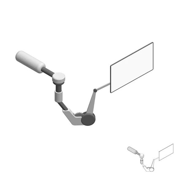 Roboterarm monitor.3d Vektor illustration.3d isometrischer Stil. — Stockvektor