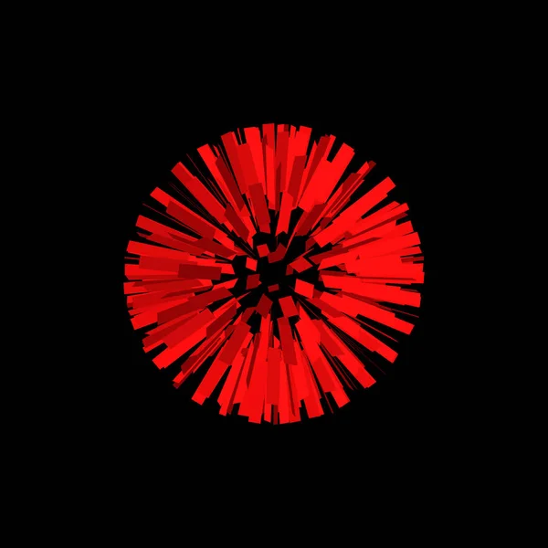 3D koule z částic. Izolované na černém pozadí. Vektor nemocných — Stockový vektor
