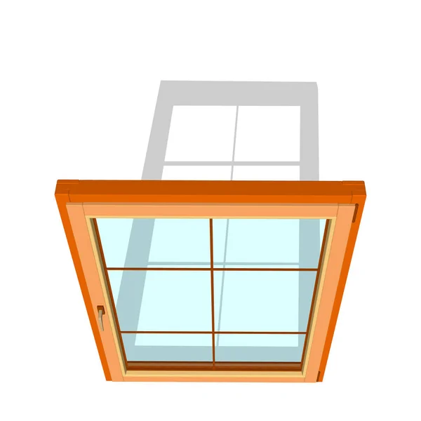 Finestra chiusa. Isolato su sfondo bianco. 3d illustrazione vettoriale — Vettoriale Stock