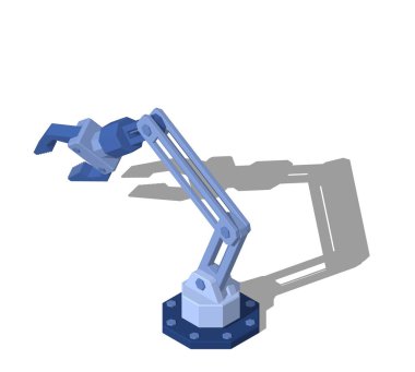 Robot kol. Beyaz arka plan üzerinde izole. 3D işleme illustra