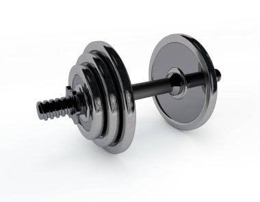 Metal dumbbell.3d şekil oluşturma. 