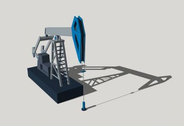 Petrol pompa jack. Gri background.3d işleme illustrat üzerinde izole