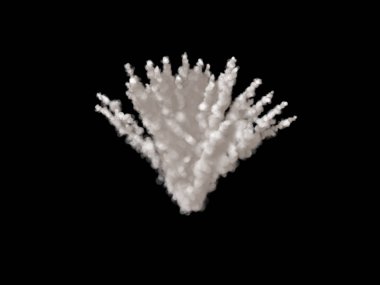 Parçacıkların soyut patlama. Siyah arka plan üzerine izole. D