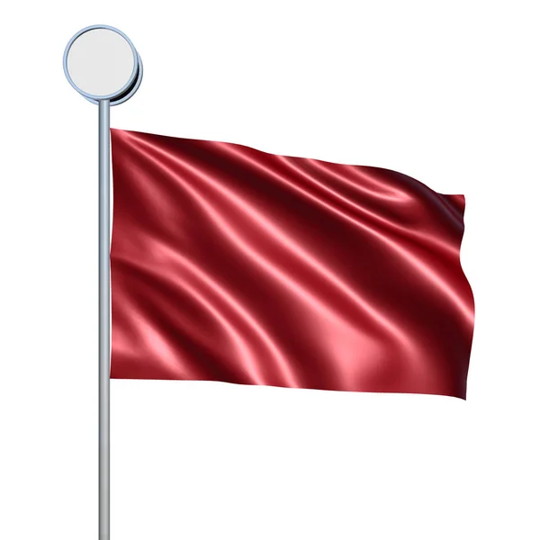 Blank flag. Isolated on white background. 3D rendering illustrat — Stock Photo, Image