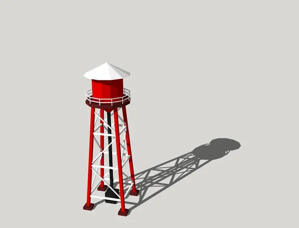 Водонапірна вежа. Ізольовано на сірому фоні.3D відображення ілюстрації — стокове фото