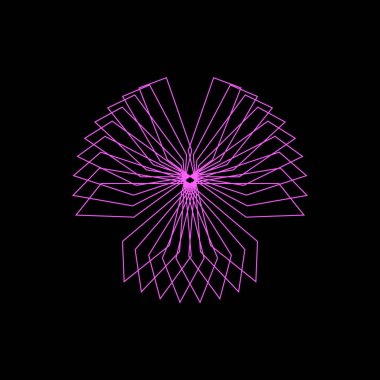 Satırları soyut geometrik şekli. Vektör anahat çizim.