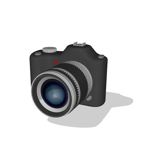 Φωτογραφική μηχανή φωτογραφιών. Απομονωμένα σε λευκό. 3D απεικόνιση του διανύσματος. — Διανυσματικό Αρχείο