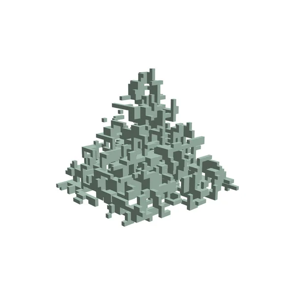Абстрактная трехмерная конструкция в виде пирамиды. Векторная иллюстрация — стоковый вектор
