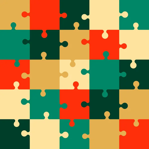 Jigsaw puzzle. Vector illustration. — Stock Vector