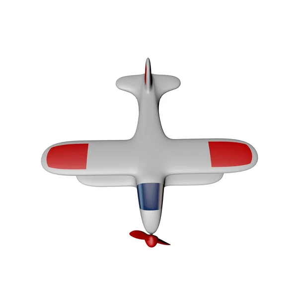 Avion rétro. Isolé sur fond blanc. Illustrtra de rendu 3D — Photo