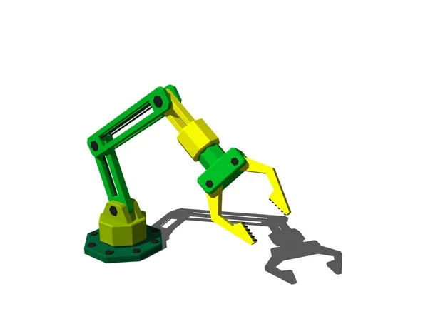 Roboterarm. isoliert auf weißem Hintergrund. 3D-Darstellung — Stockfoto