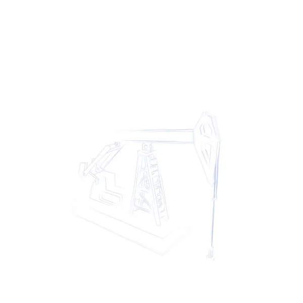 Oil pump jack.Isolated on white background.Sketch illustration. — Stock Photo, Image