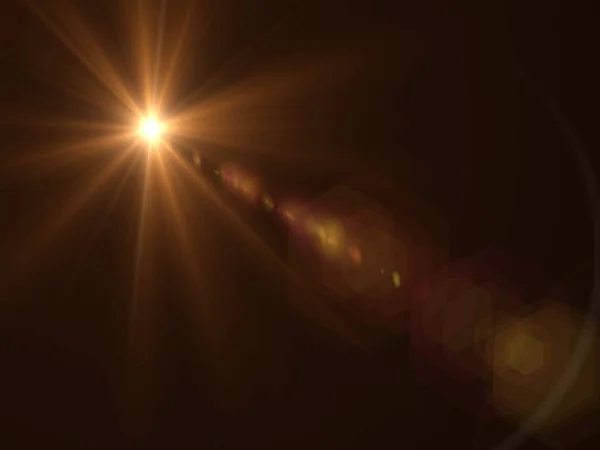 Koyu arka plan üzerinde lens flare etkisi. Dijital illüstrasyon.