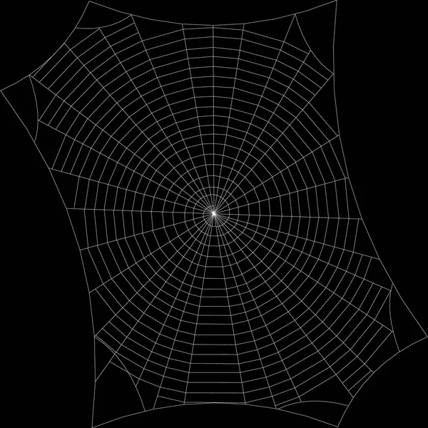 Spiderweb. Isolated on black background. Vector outline illustra — Stock Vector