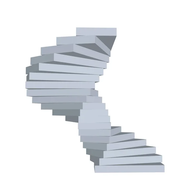 Escadaria em espiral. Isolado em fundo branco.3d vetor illustr — Vetor de Stock