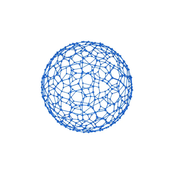 Аннотация Sphere wireframe. Молекулярная решетка. Изолирована на белом b — стоковый вектор