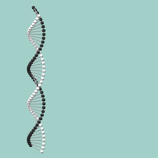 Espiral de ADN abstracto. Aislado sobre fondo verde. Ilustración vectorial — Vector de stock