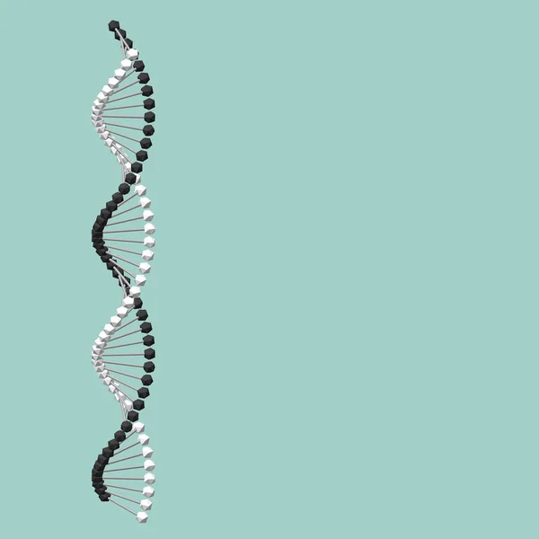 Streszczenie spirala Dna. Na białym tle na zielonym tle. Wektor ilust — Wektor stockowy