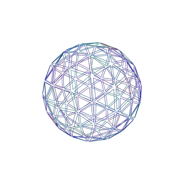 Абстрактная многоугольная сломанная сфера. Изолированный на белом фоне. — стоковый вектор