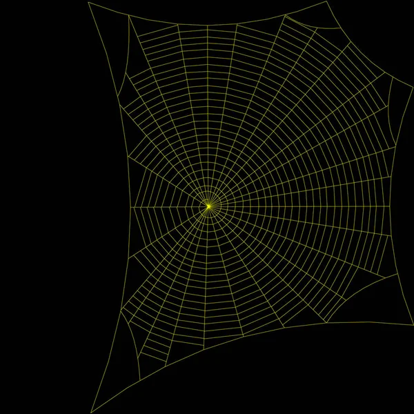 Spiderweb. Isolerad på svart bakgrund. Vektor konturen illustra — Stock vektor